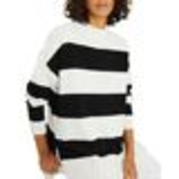 Sanctuary Feel Good Striped Tunic Sweater In Black S - Picture 3 of 3